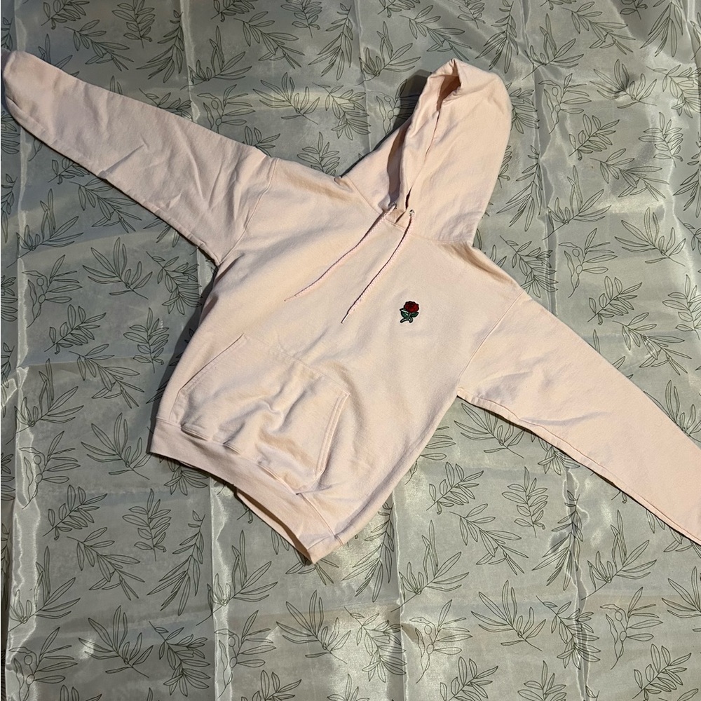 Artist union pink rose patch hoodie